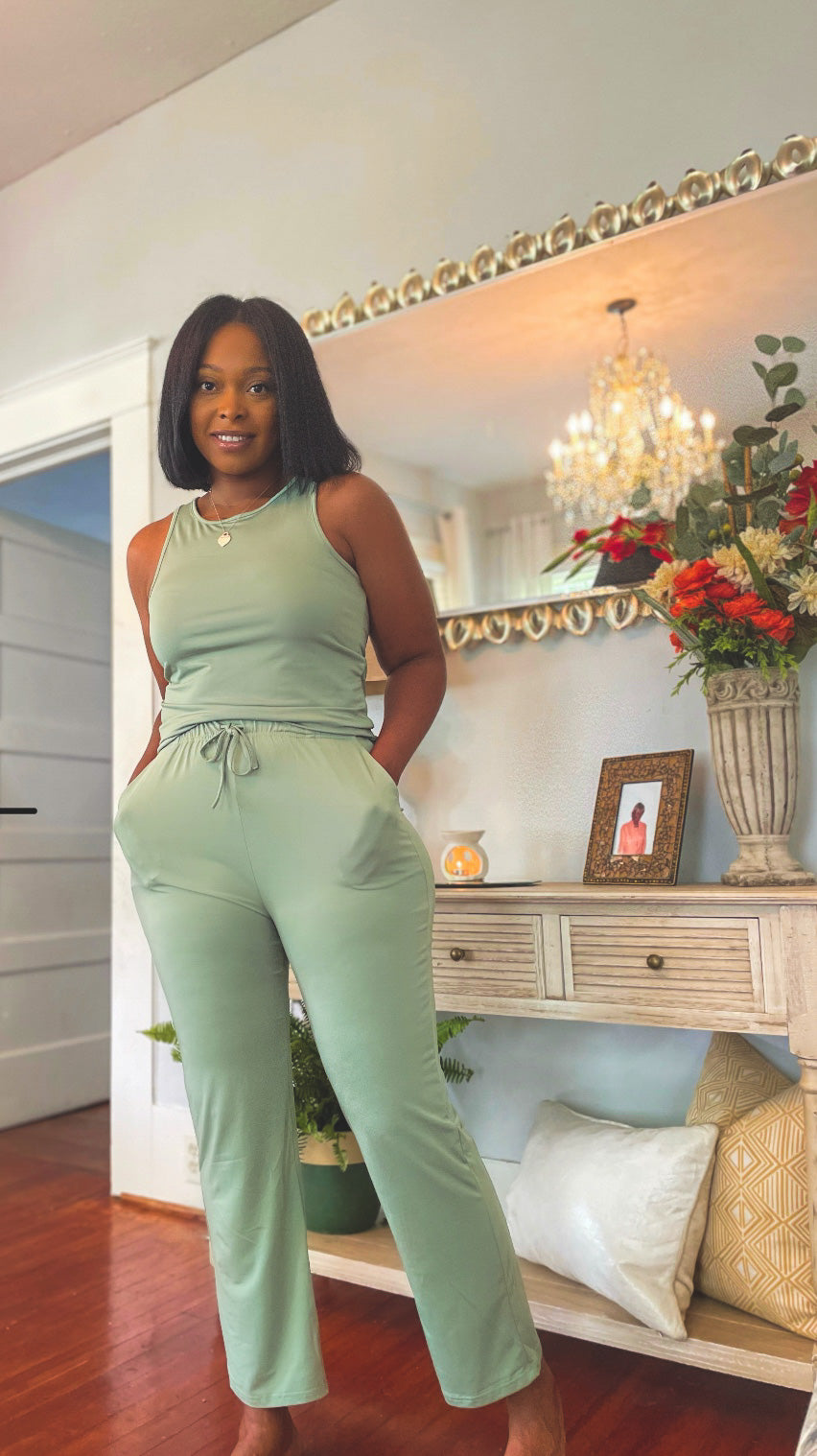 Sage Racerback Lounge Set